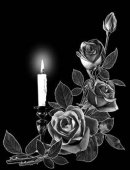 2 свеча с розами